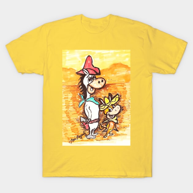 Quick Draw McGraw and Baba Looey T-Shirt by TheArtQueenOfMichigan 